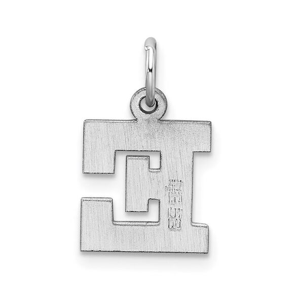 Sterling Silver, Amanda Collection Small Block Style Initial E Pendant - Picture 3 of 5